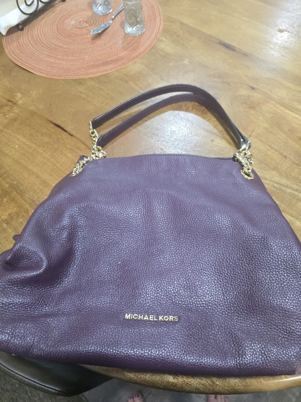 Michael Kors Plum Leather Shoulder Bag